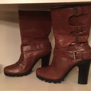 Nine West Boots.  Caramel/Brown Leather.